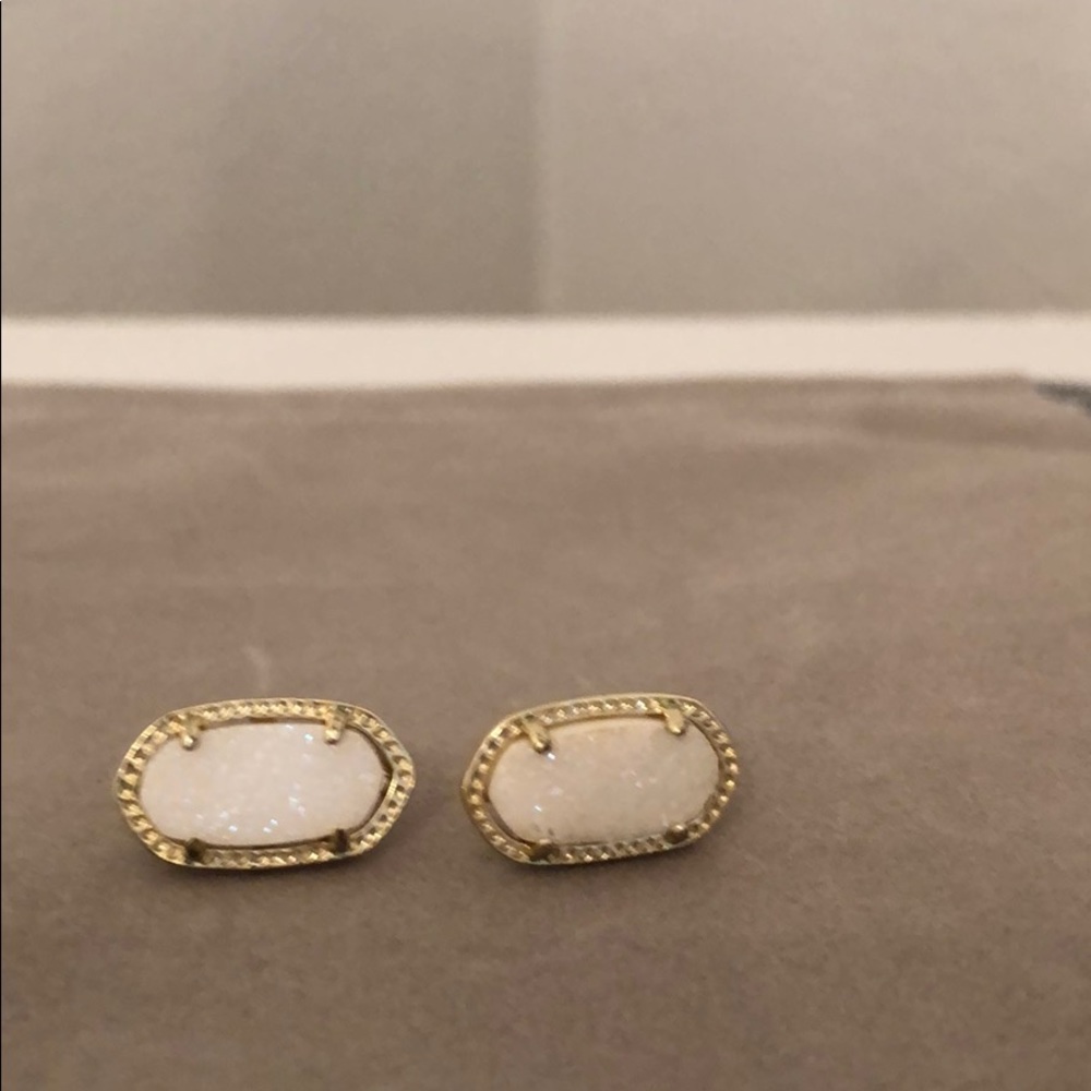 SOLD Kendra Scott Ellie drusy white stud earrings